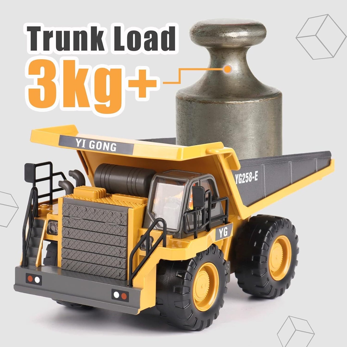 4Pcs set Remote control engineering vehicle set, 2.4G high-tech 11-channel remote control excavator dump truck bulldozer alloy plastic engineering vehicle remote control construction toy car set