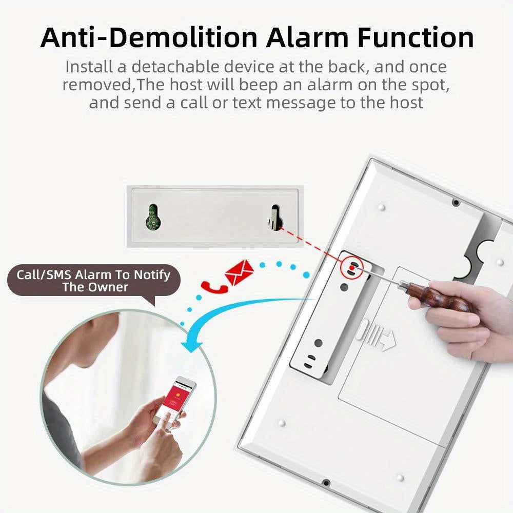 4G Wireless Home Security Touchscreen Alarm System WiFi Wireless Smart Home Burglar Alarm System with SMS Push Support, Compatible with Alexa And Google, DIY Wireless Burglar Alarm System, PGST
