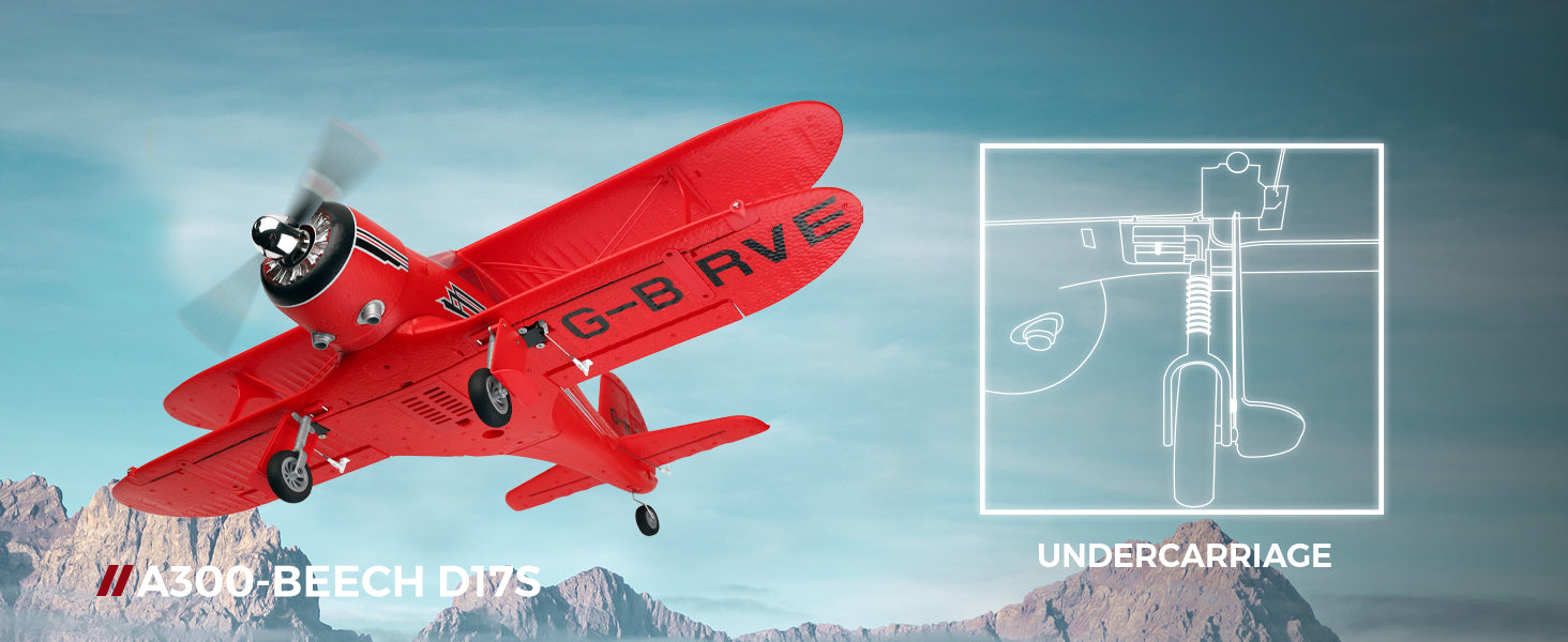 WLtoys A300 4-CH RC Plane, Beechcraft D-17 RC Airplanes with Lights, 6G/3D Brushless RC Planes for adults, Outdoors and Gifts