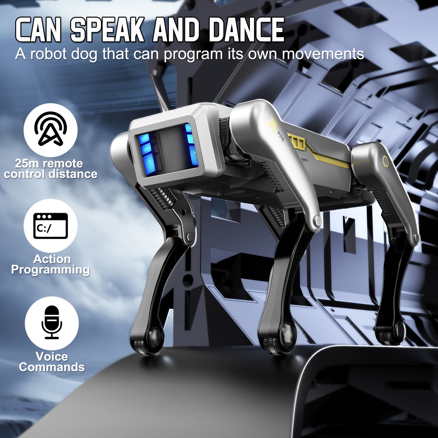 Programmable Wireless Remote Control Robot Dog - 25M Ultra-Long Range, Voice Command & APP Interaction, Multi-Action Modes (Dance/Kungfu/Feeding) For Indoor/Outdoor Play