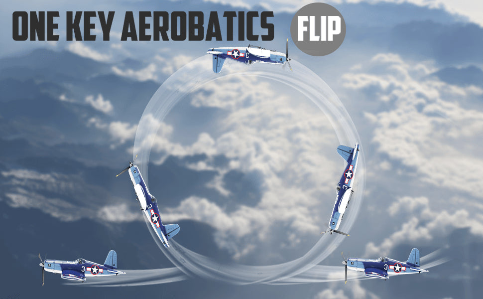 Volantex RC Planes for Adults,4-CH F4U Corsair RC Airplane,One-Key Aerobatic, Stable and Safe,Suitable for Outdoor Activity