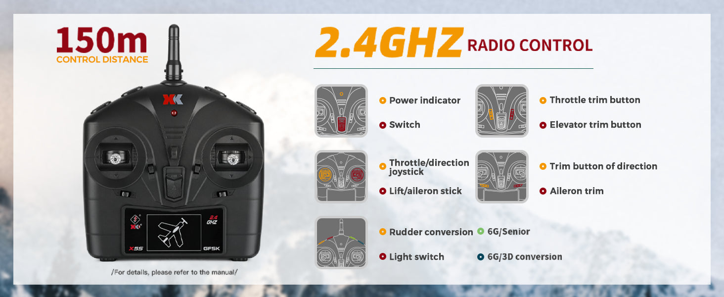 WLtoys A300 4-CH RC Plane, Beechcraft D-17 RC Airplanes with Lights, 6G/3D Brushless RC Planes for adults, Outdoors and Gifts