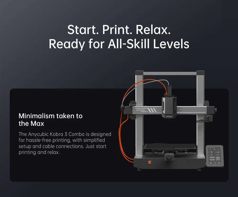 ANYCUBIC K3 Combo AE Version FDM 3D Printer Print in 4 to 8 Color With Max 600mm/s Printing Speed Build Size 250mmx250mmx260mm