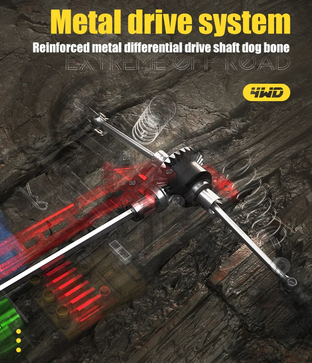 Q130 1/14 Rc Car Off Road With LED 4WD 70km/h High Speed Brushless Motor Monster Truck Desert/Snow Racing Drift Cars Toy for Boy