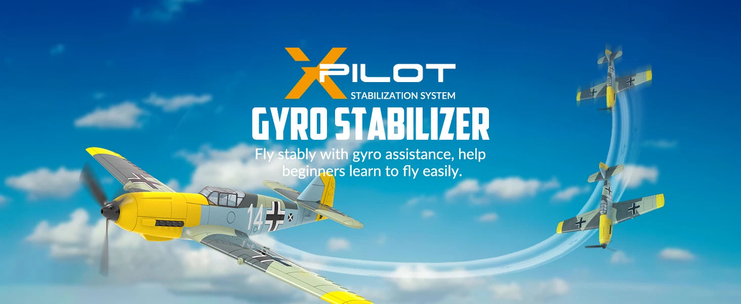 VOLANTEXRC RC Plane, 4 Channel Remote Control Airplane BF109 Fighter RTF with Aileron, Gyro, Aerobatics & 3 Modes Easy to Fly