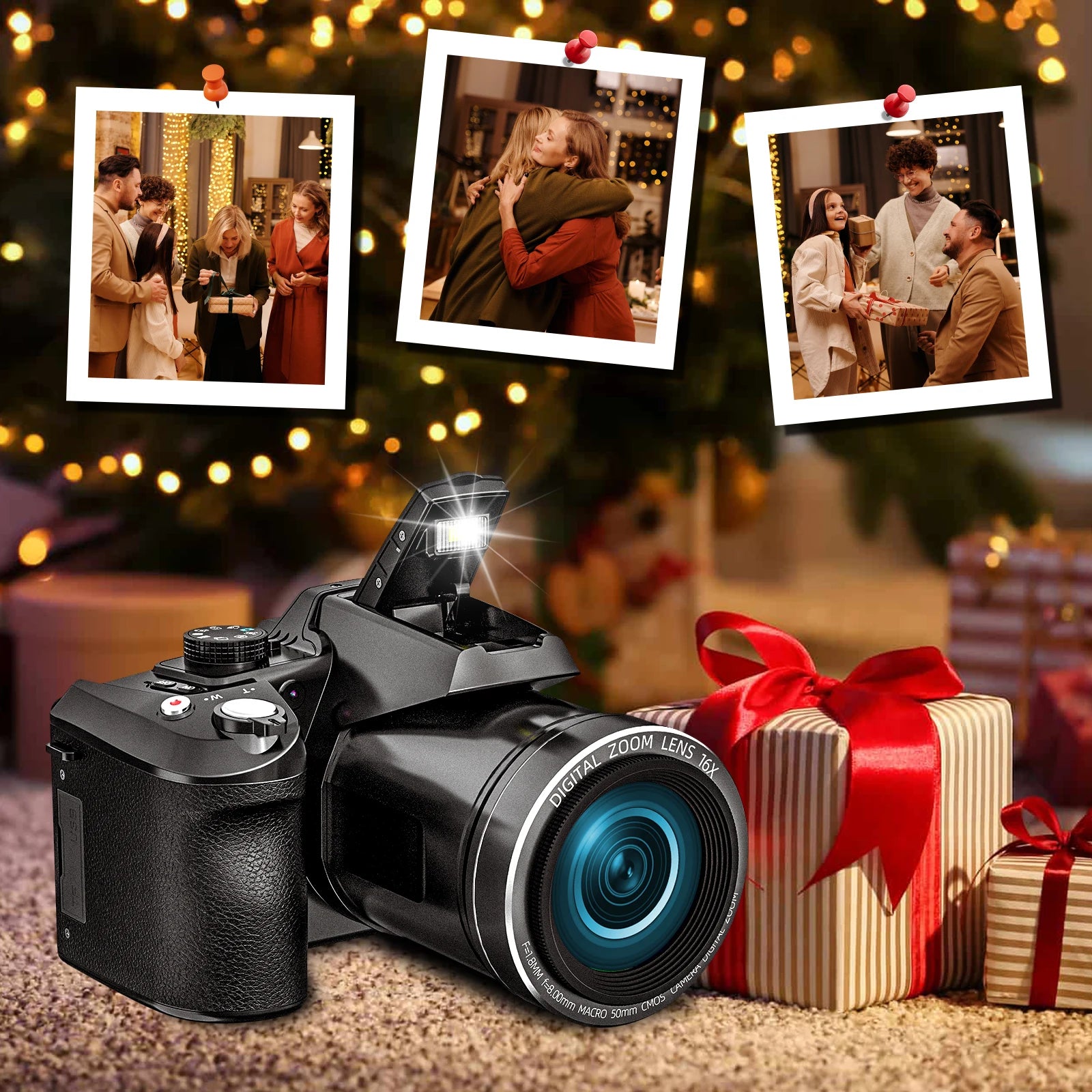 Digital Camera 4K 64MP 16X flip camera suitable for YouTube, suitable for photography beginners easy to learn and operate camera