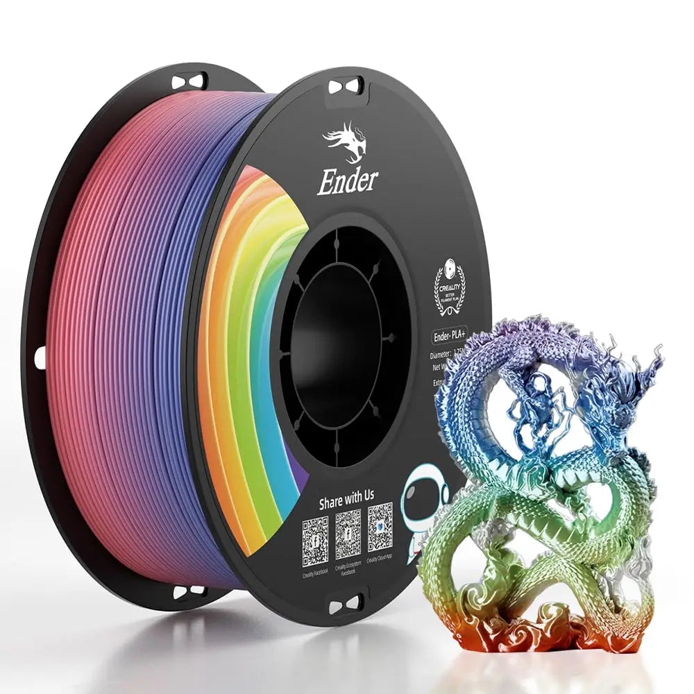Creality 3D Printer Filament PLA PRO (PLA+) 1.75mm Rainbow Filament 1kg Ender PLA Plus Filament for Most FDM 3D Printers