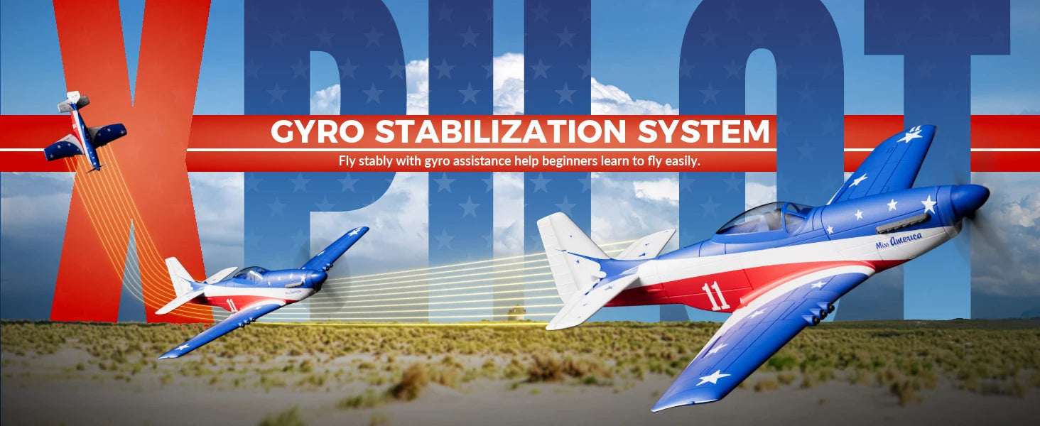 Volantex RC Plane, P51D Mustang RTF RC Airplane,One-Key Aerobatic, Stable and Safe,Suitable for Outdoor Activity and gifts