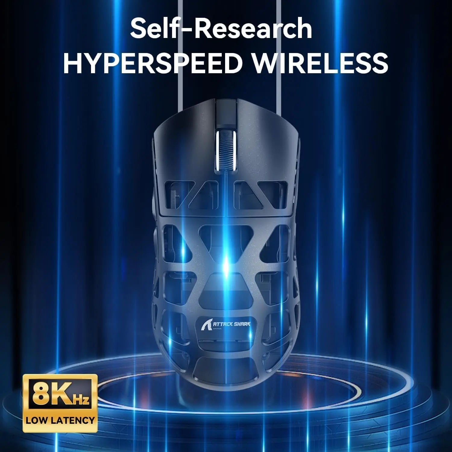 Wireless Gaming Mouse, Up to 26K DPI 8KHz Return Rate, Magnesium Alloy 46G Ultralight Hollowed Design, Tri