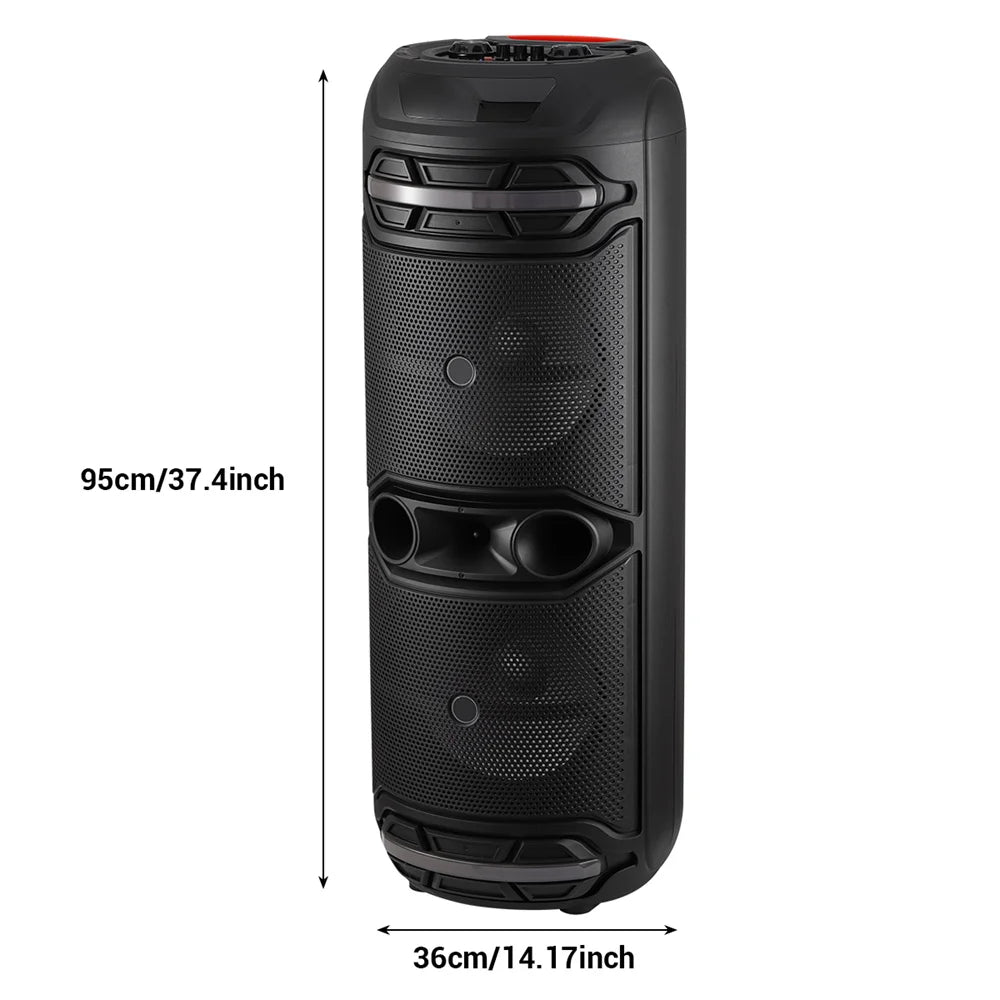 Dual 12" Bluetooth Speaker Loudest/Massive Big Party Boombox Portable Speaker Wireless Subwoofer