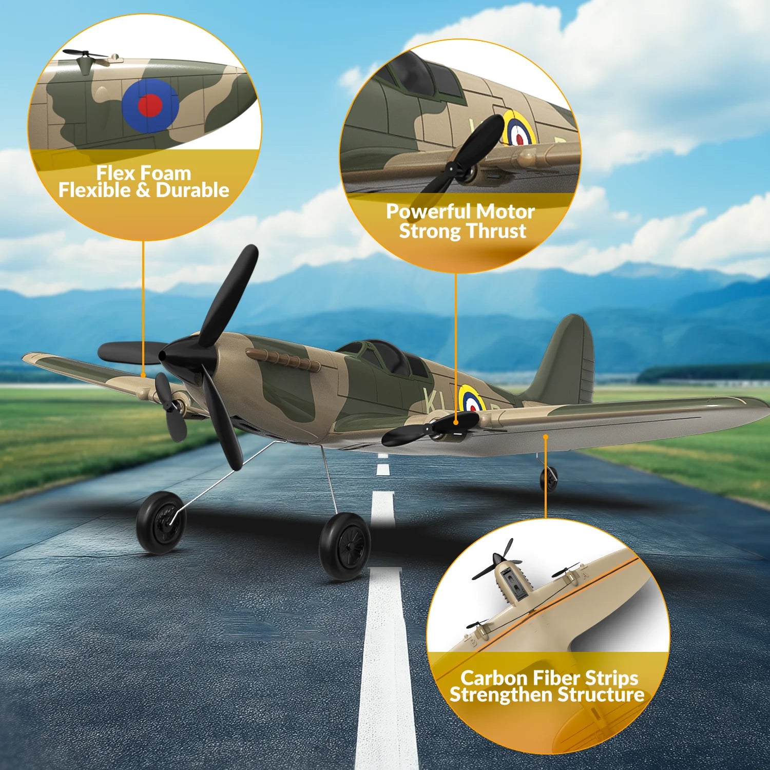 RC Planes for Adults Kids Beginners, 3 Channel RC Airplane with 2.4GHz 6-axis Gyro Stabilizer, RTF,Easy to Fly
