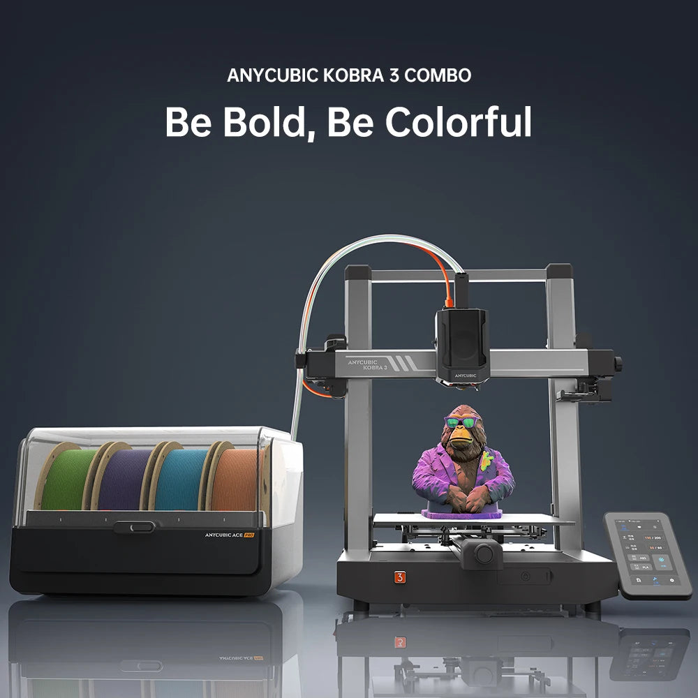 ANYCUBIC K3 Combo AE Version FDM 3D Printer Print in 4 to 8 Color With Max 600mm/s Printing Speed Build Size 250mmx250mmx260mm