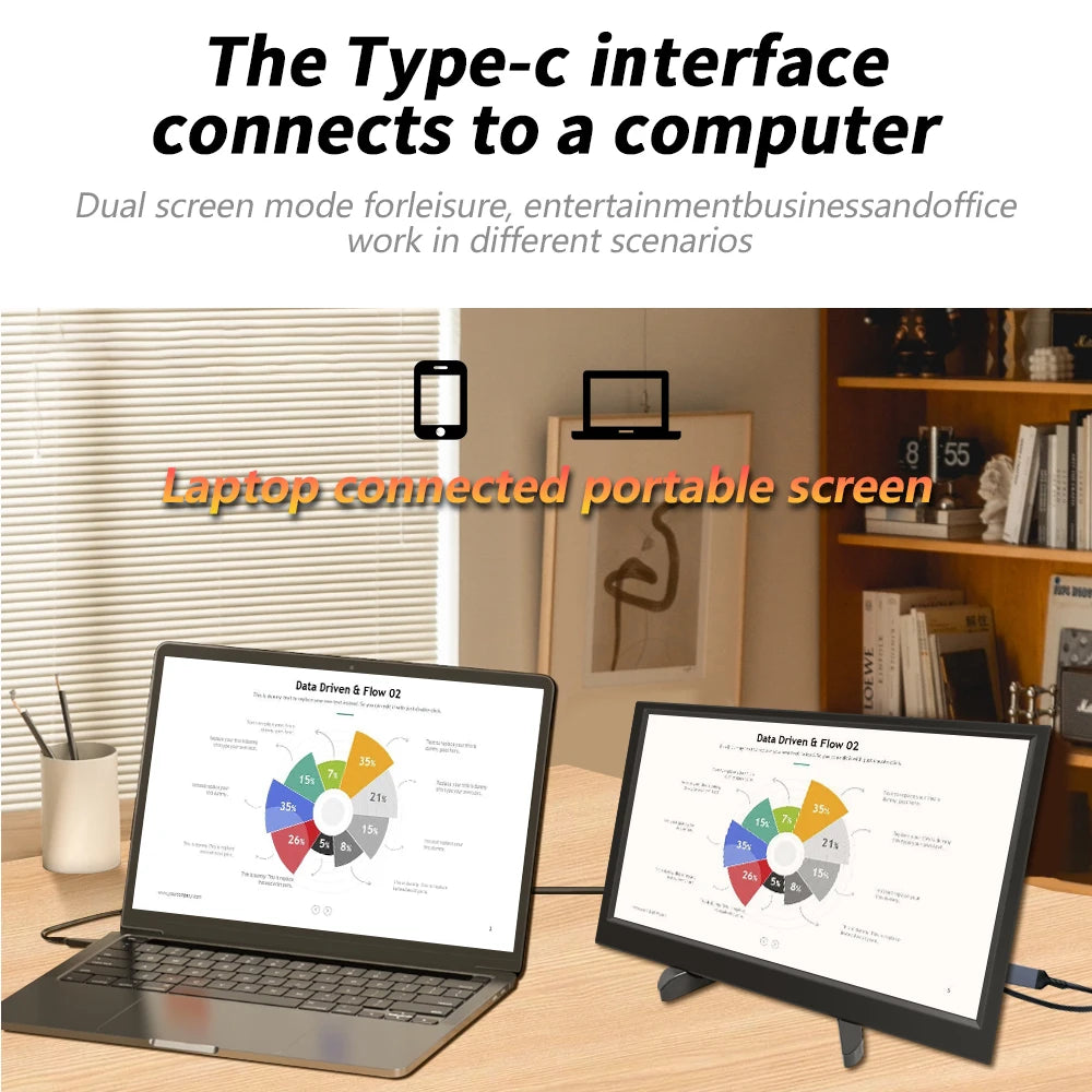 11.6 inch Portable Monitor 16:9 60Hz game screen 45% NTSC 250Cd/m² Laptop Mac Xbox PS4/5 Switch Display Type-c interface