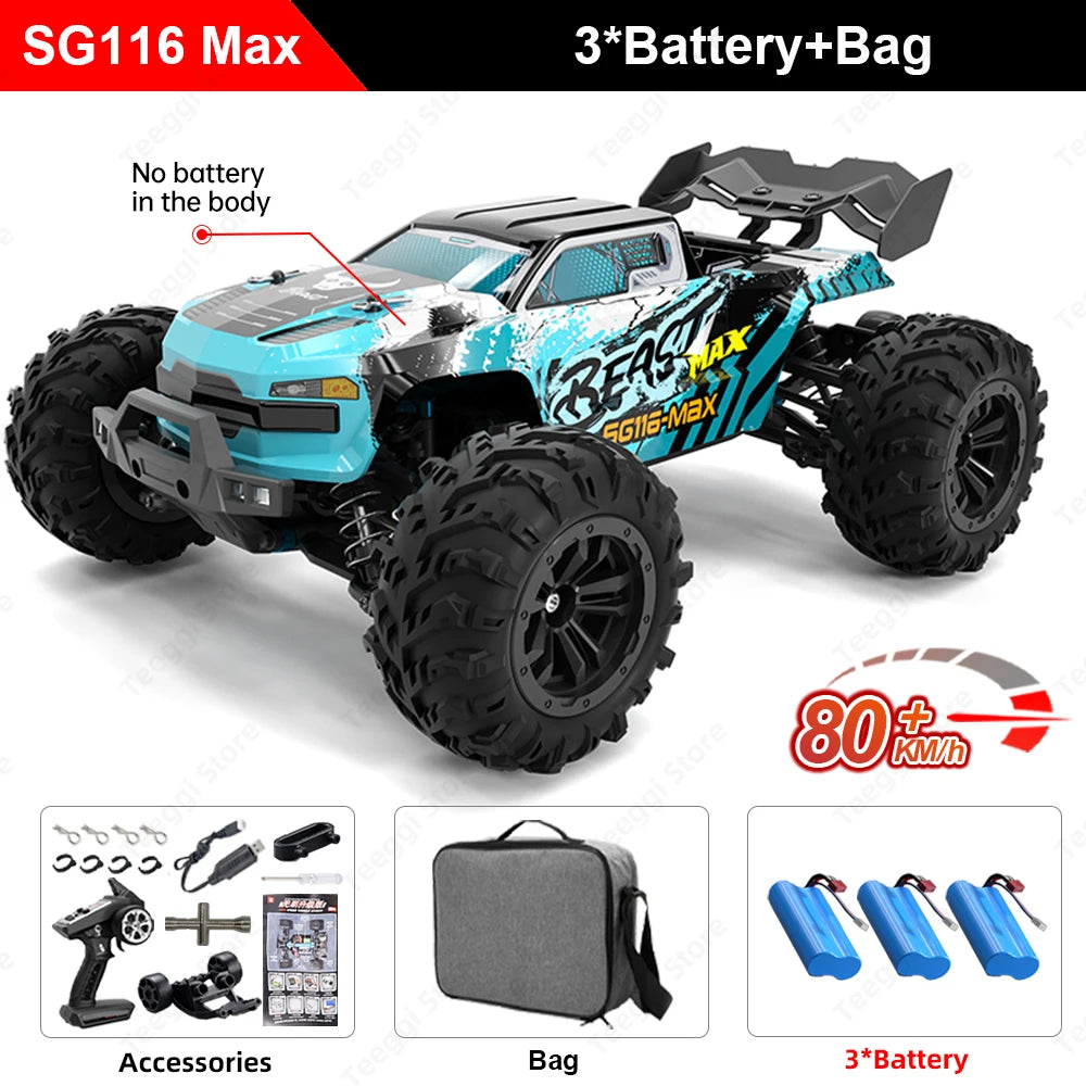 SG116 MAX 1:16 High Speed Drift Racing Car 80KM/H Brushless Motor 4WD SG316 MAX RC Off Road Car Monster Trucks Toy For Kids Gift