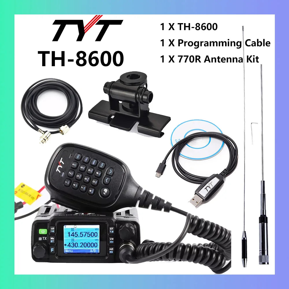 TYT TH-8600 25W Mini Car Radio IP67 Waterproof Dual Band VHF/UHF Moblie Radio Long Range 200 Channel Mobile Radio Ham Car Radio