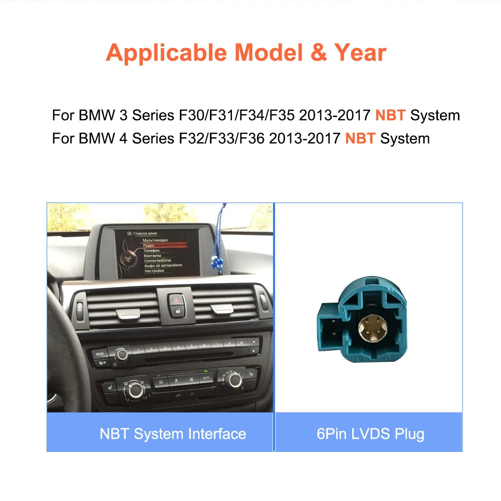 Bonroad 10.25" Wireless Carplay Android Auto Multimedia Display For BMW 3 4 Series F30 F31 F32 F33 F34 F36 NBT Touch Screen