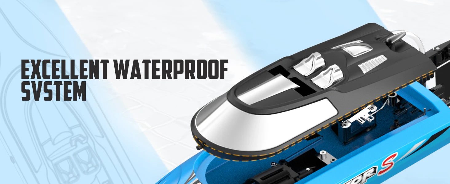 VOLANTEXRC RC Boat Racing High Speed Boat Control 2.4GHZ 48kmh Brushless Auto Self-Righting For Lake/Pool 797-4 With 1 Battery