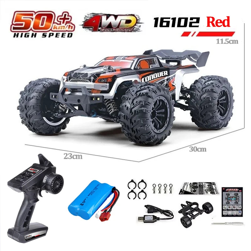 SCY 1:16 70KM/H or 50KM/H 4WD RC Car with LED Remote Control Cars High Speed Drift Monster Truck for Kids Vs Wltoys 144001 Toys
