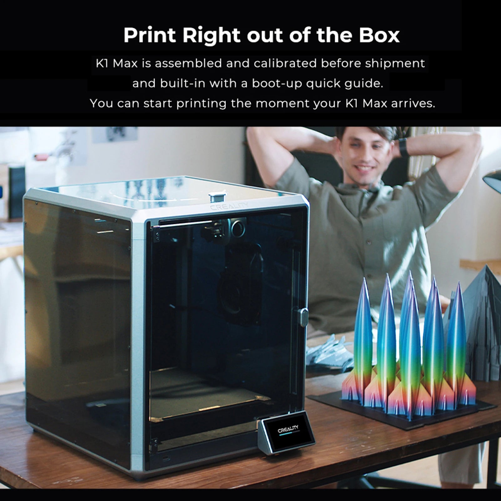 Creality K1 Max 3D Printer 600mm /s Printing Speed Dual-gear Direct Drive Extruder 300x300x300MM