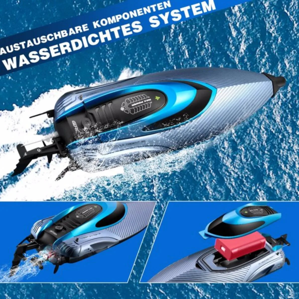 4DRC S3 45km/h Remote Control Boat Kids Toy WATER-COOLED High Speed RC Ship.Gifts for Kids Adults