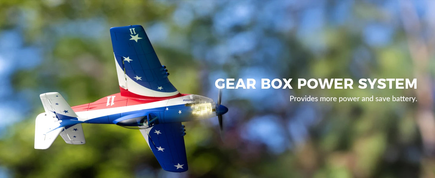 Volantex RC Plane, P51D Mustang RTF RC Airplane,One-Key Aerobatic, Stable and Safe,Suitable for Outdoor Activity and gifts