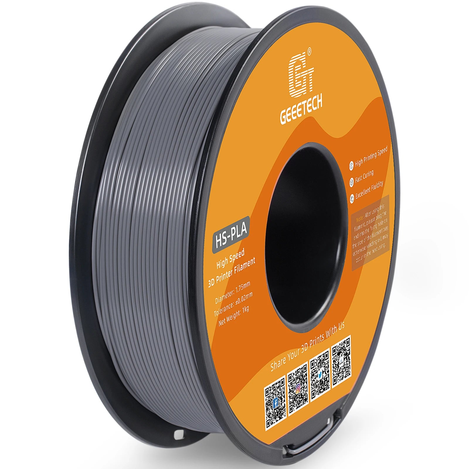 GEEETECH High-Speed PLA Filament 1.75mm 1kg 1 spool, Fast Curing, Better Liquidity, HS-PLA High-Speed 3D Printing Filament