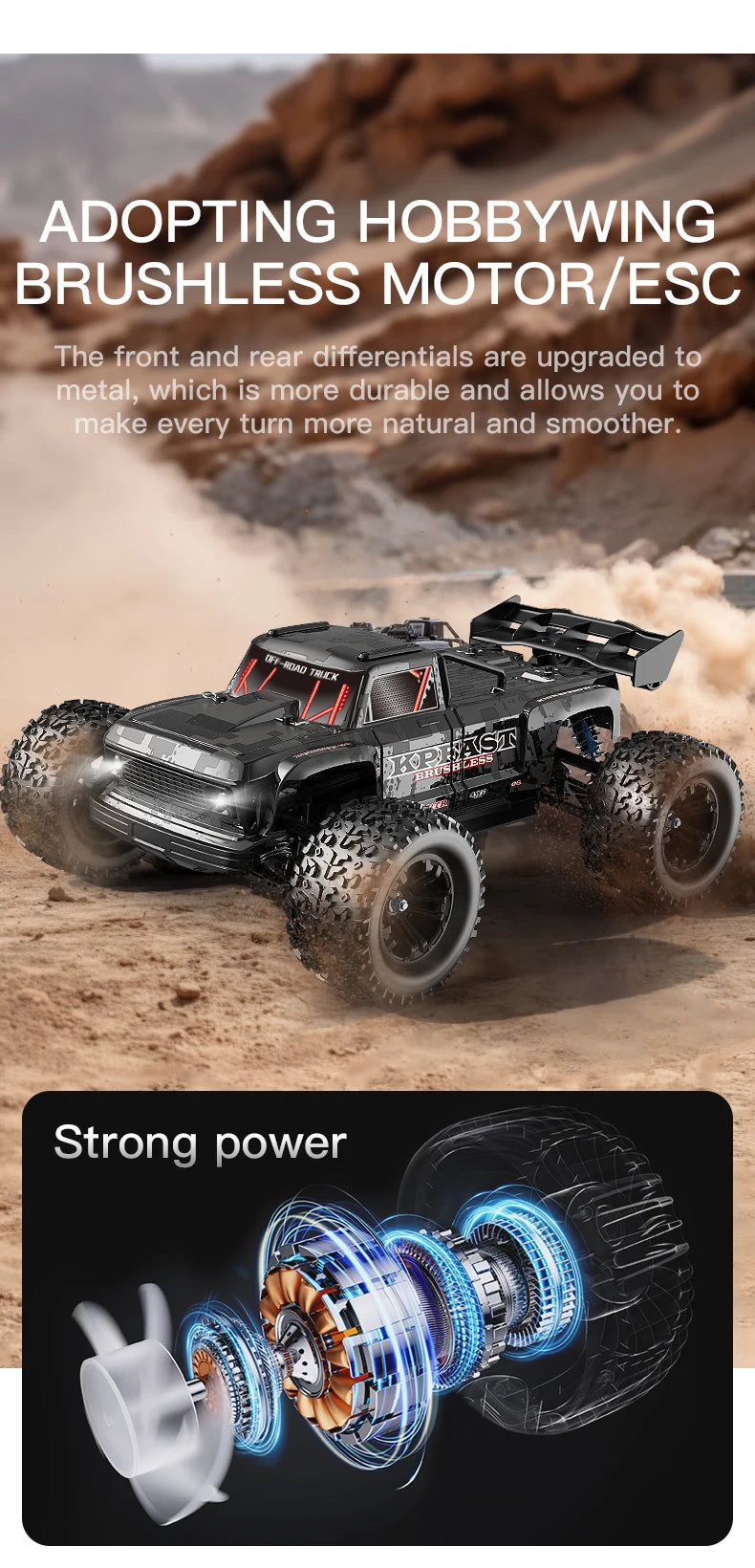 KF16 1:12 High Speed Drift Racing 70KM/H Brushless Motor 4WD 3S 3200mah RC Off Road Car Monster Trucks Toys for For Kids Gifts