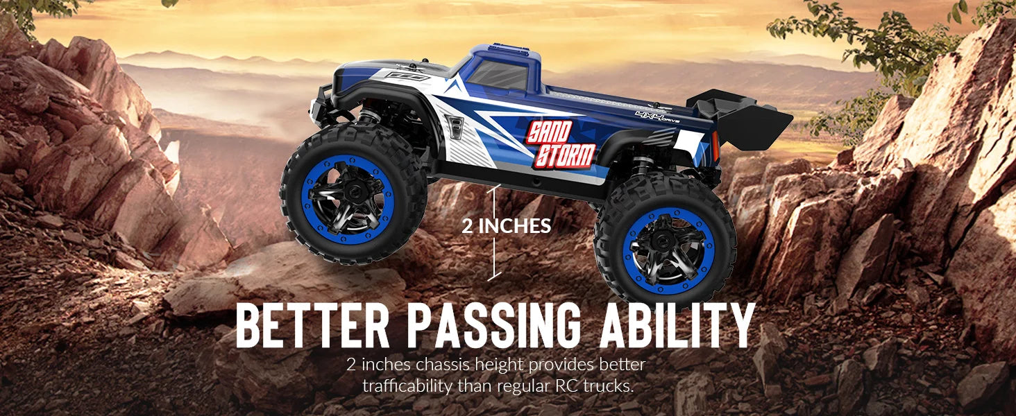 RACENT RC Truck 1:16 4x4 All Terrain RC Car 40KPH High Speed Remote Control Cars Off-Road Monster Truck for Boys