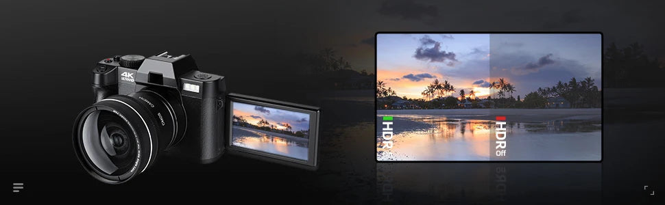 Macro Lens 4K Digital Camera Flip Screen Selfie Camcorder 48MP Youtube Vlog WIFI Webcam  Video Recorder 16X Digital Zoom