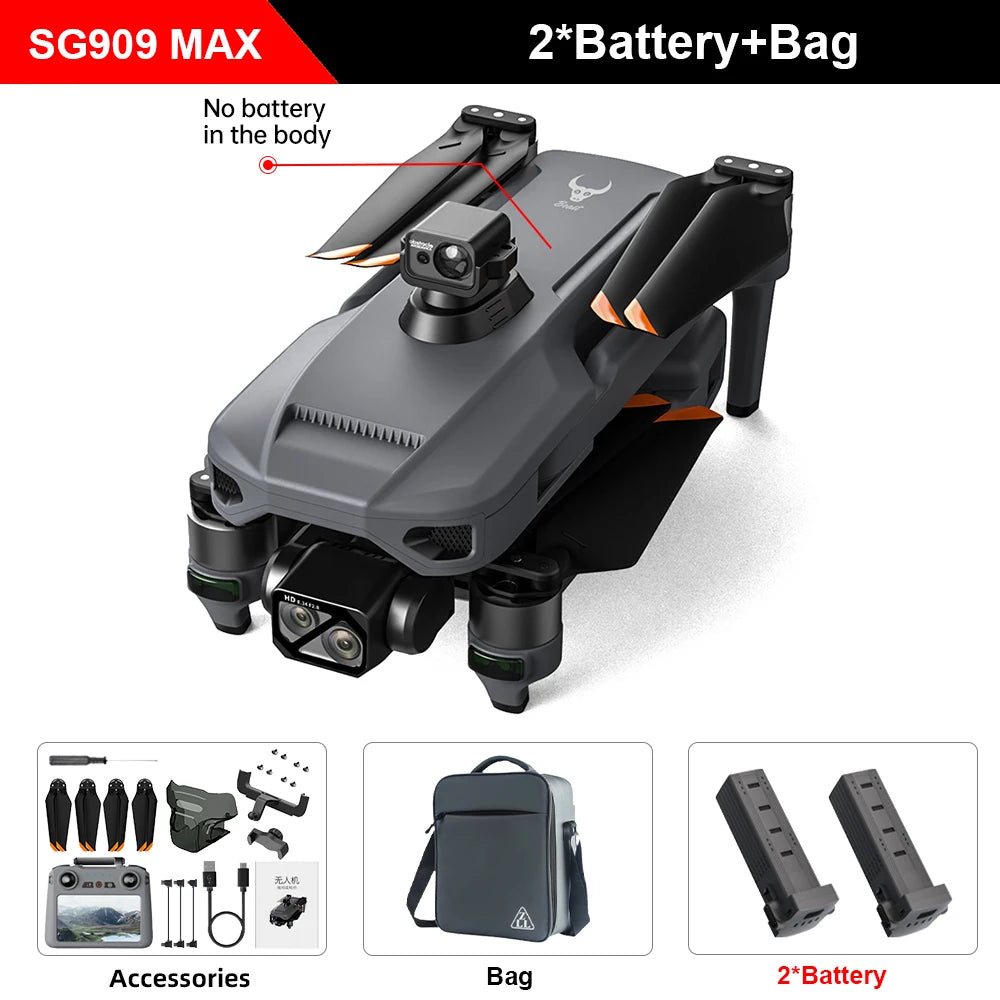 ZLL SG909 MAX GPS Drone With 4K Camera 6KM Touch Screen RC Profesional Drone 360° obstacle avoidance Foldable RC Quadcopter