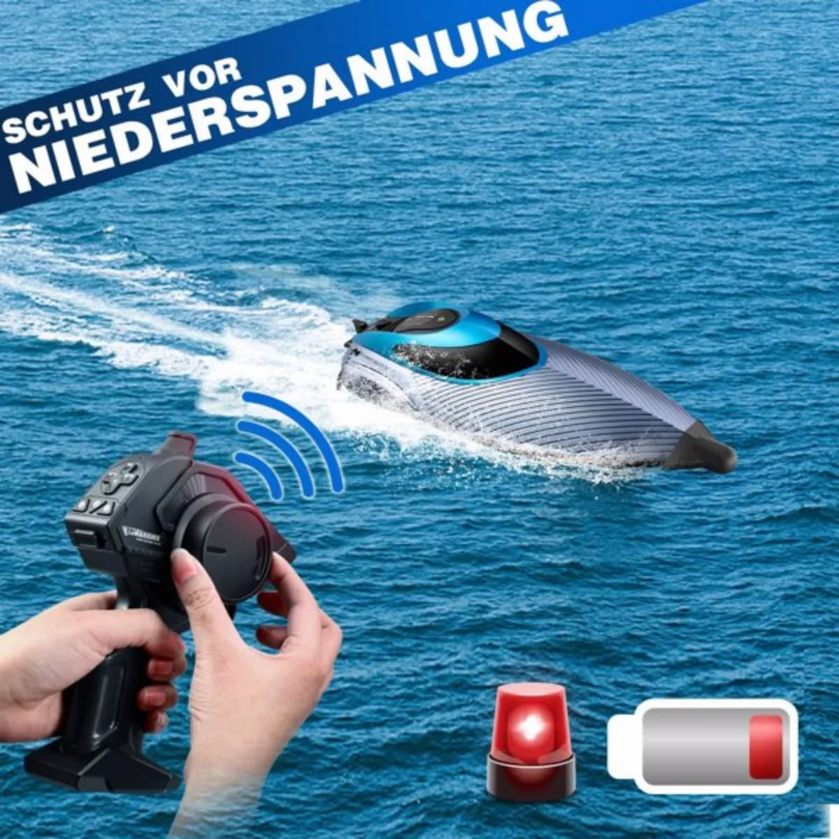 4DRC S3 45km/h Remote Control Boat Kids Toy WATER-COOLED High Speed RC Ship.Gifts for Kids Adults