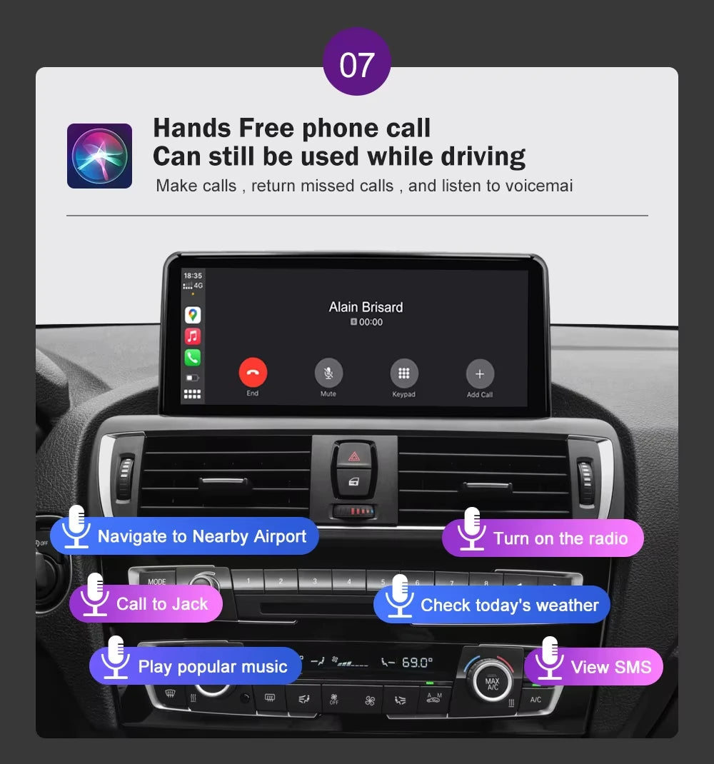 AUTOTOP 10.25”1920*720 Wireless Carplay Android Auto Car multimedia player for F20 F21 F22 F30 F31 F32 F33 F34 F36 NBT 2013-2017