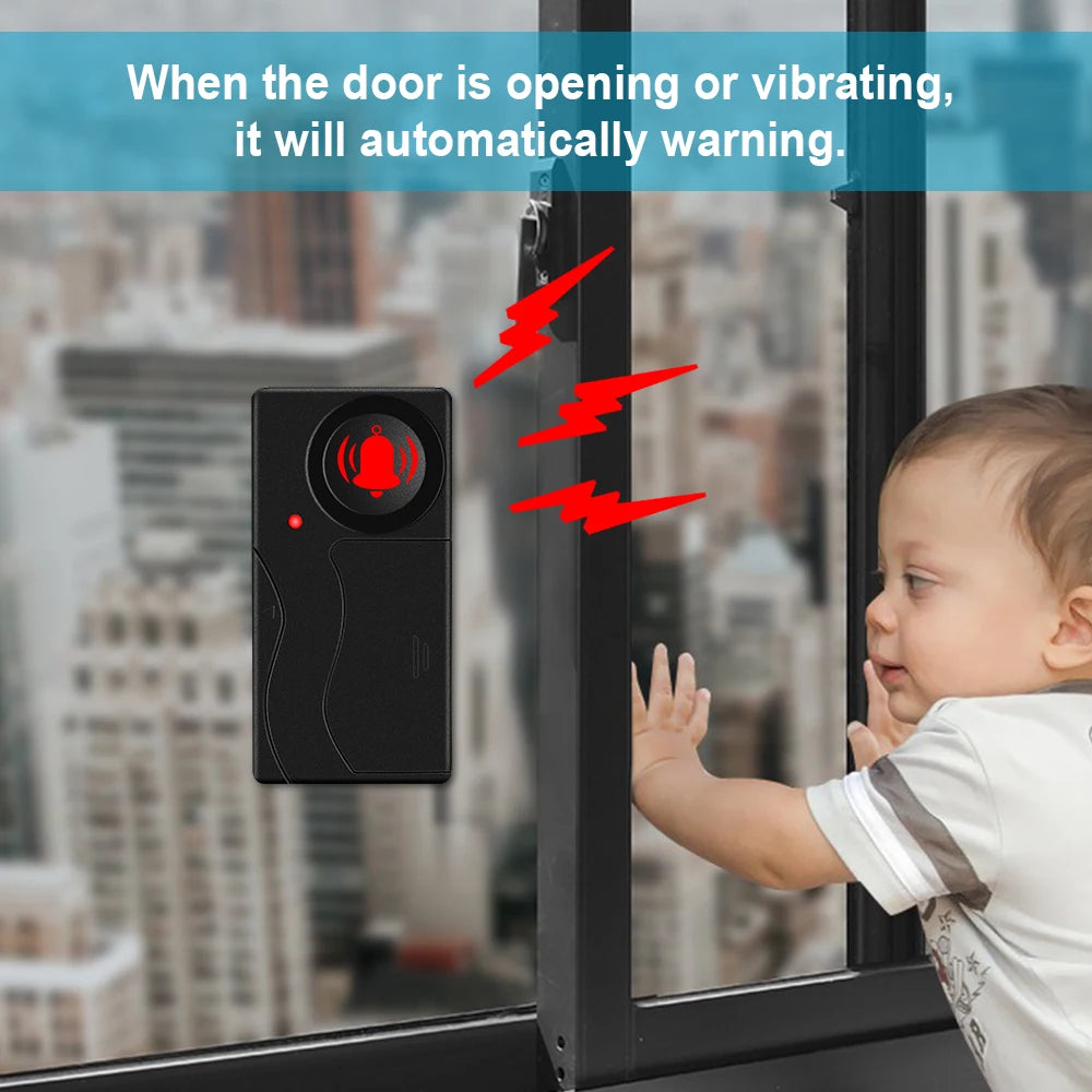 Wireless Vibration Bike Alarm With Remote Control Anti-Theft Alarm 110dB Loud Bike Door Window Alarm Home Safety System