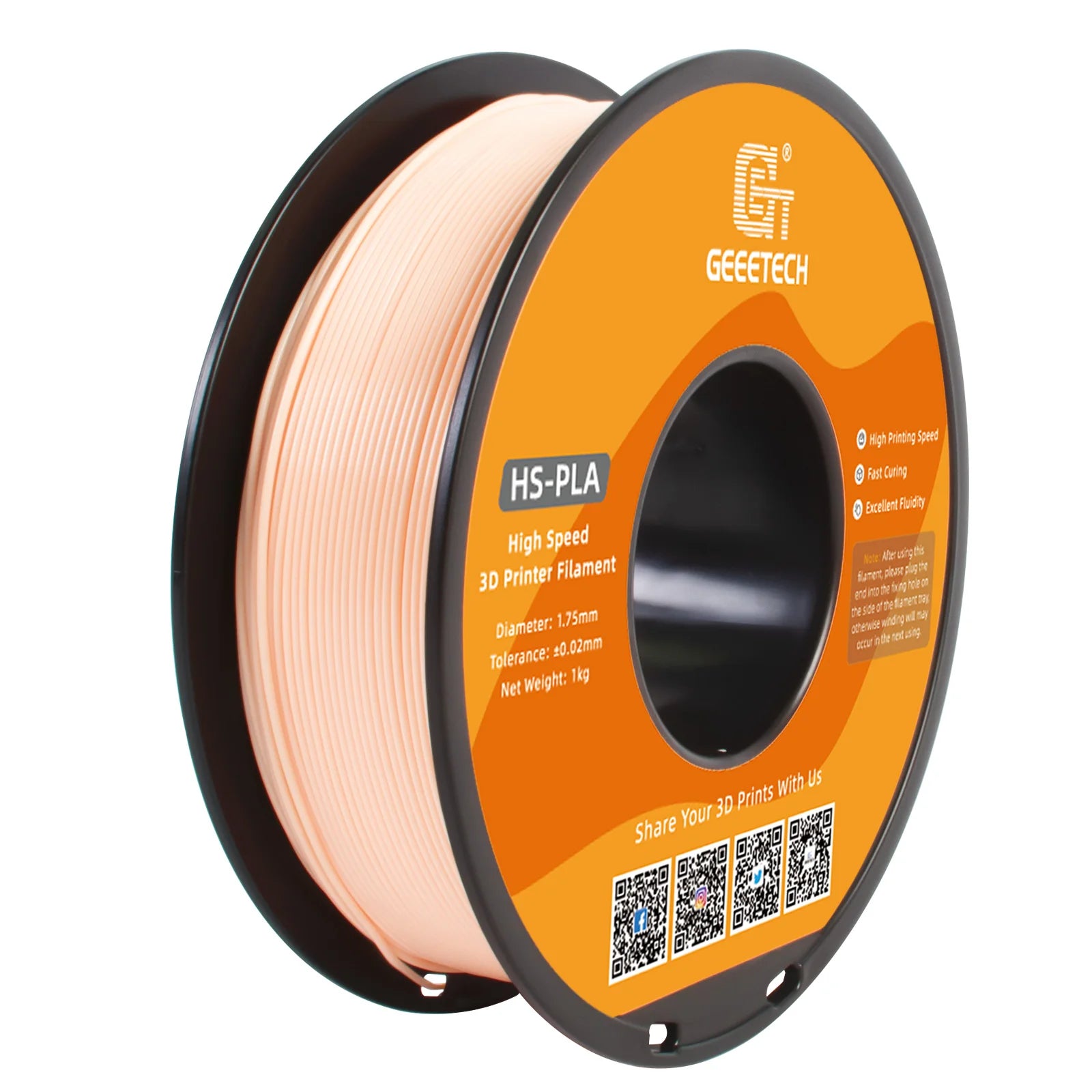 GEEETECH High-Speed PLA Filament 1.75mm 1kg 1 spool, Fast Curing, Better Liquidity, HS-PLA High-Speed 3D Printing Filament