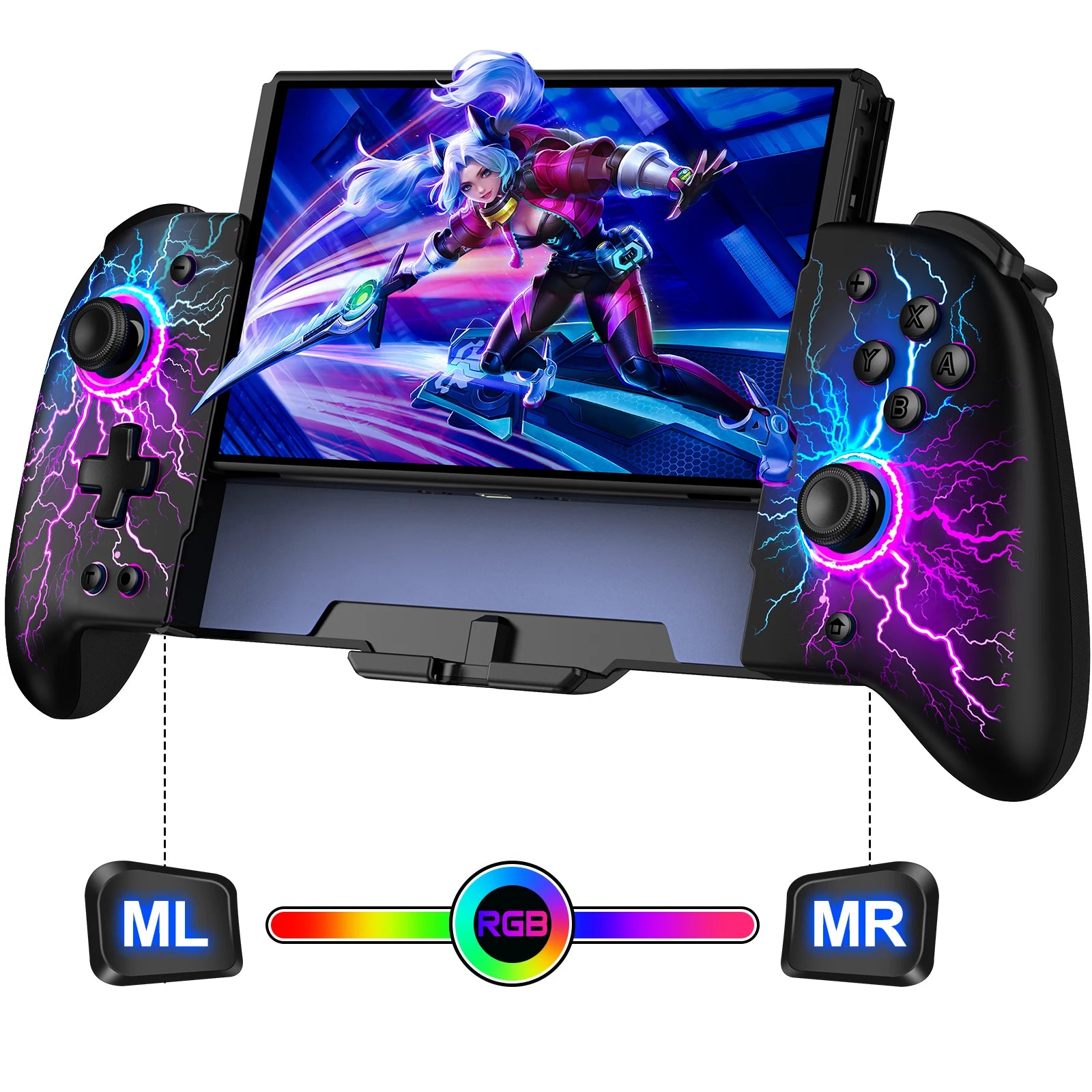 For Nintendo Switch/OLED Controller Hall Effect Wireless Switch Controller One-Piece Switch Joypad with 1000mAh Battery