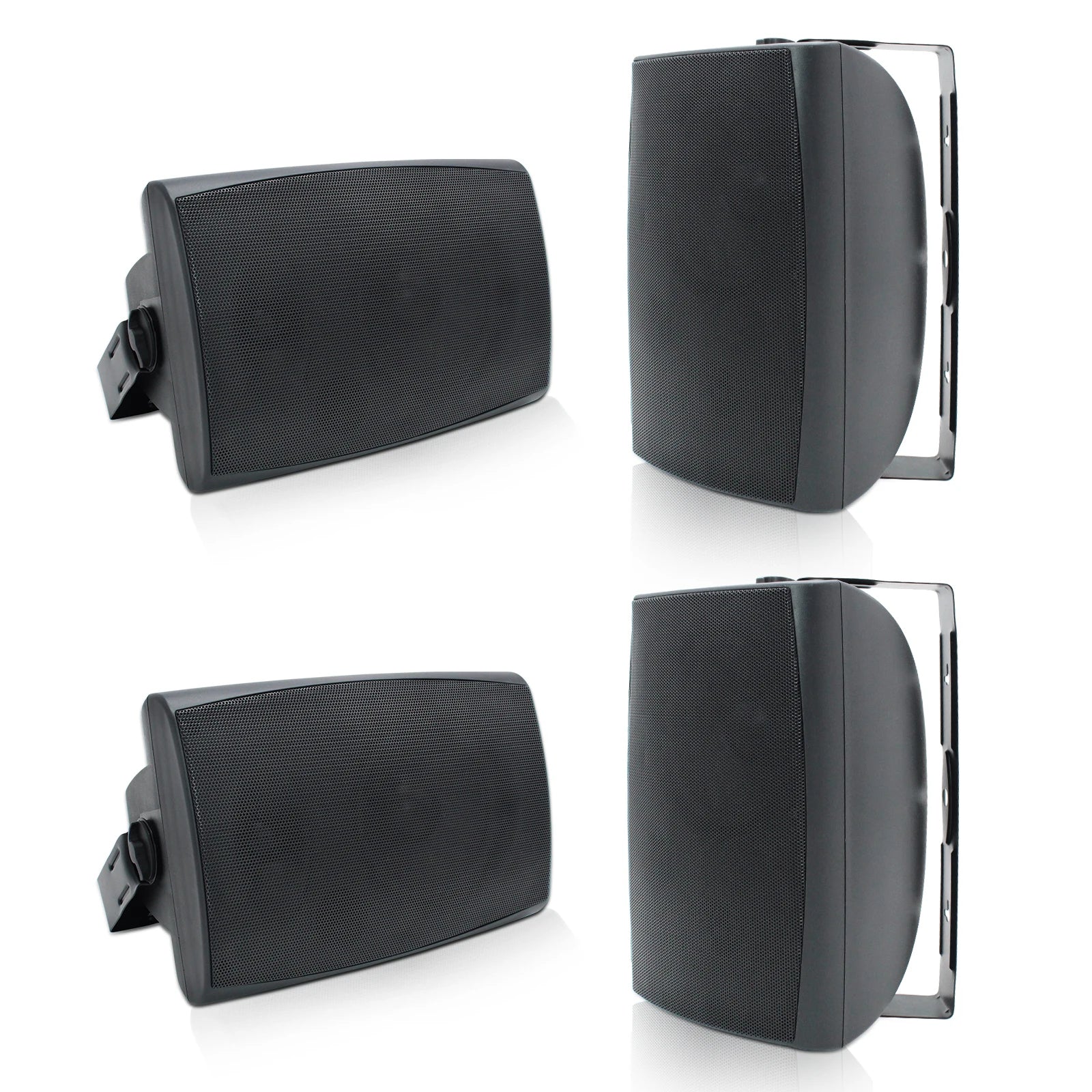 Herdio 4PCS 6.5‘’ 800W Outdoor Bluetooth Speakers Wired Waterproof With Multifunctional Amplifier Wall Mount Speakers For Patio