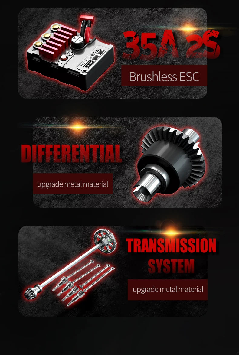 SCY 1:16 70KM/H or 50KM/H 4WD RC Car with LED Remote Control Cars High Speed Drift Monster Truck for Kids Vs Wltoys 144001 Toys