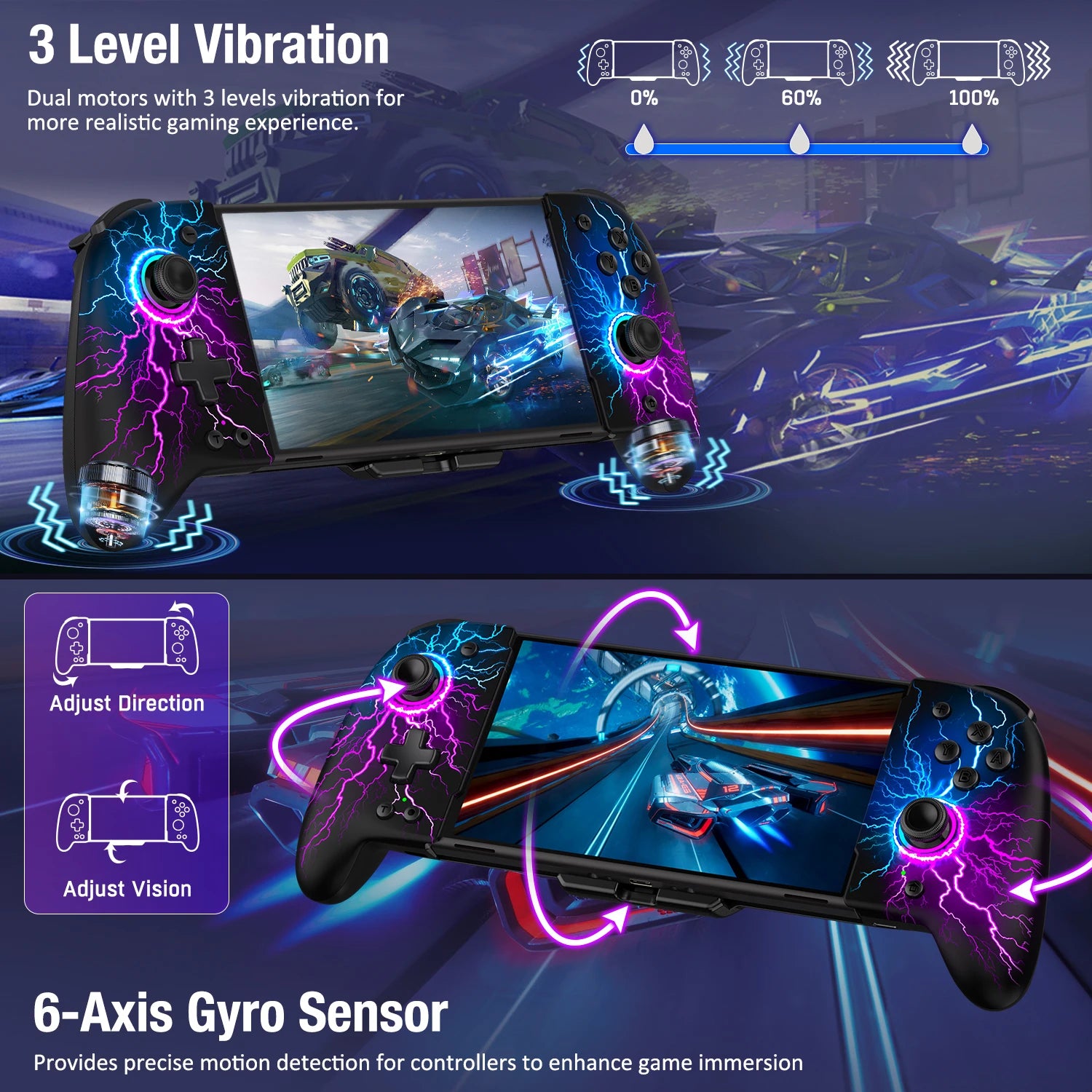 For Nintendo Switch/OLED Controller Hall Effect Wireless Switch Controller One-Piece Switch Joypad with 1000mAh Battery