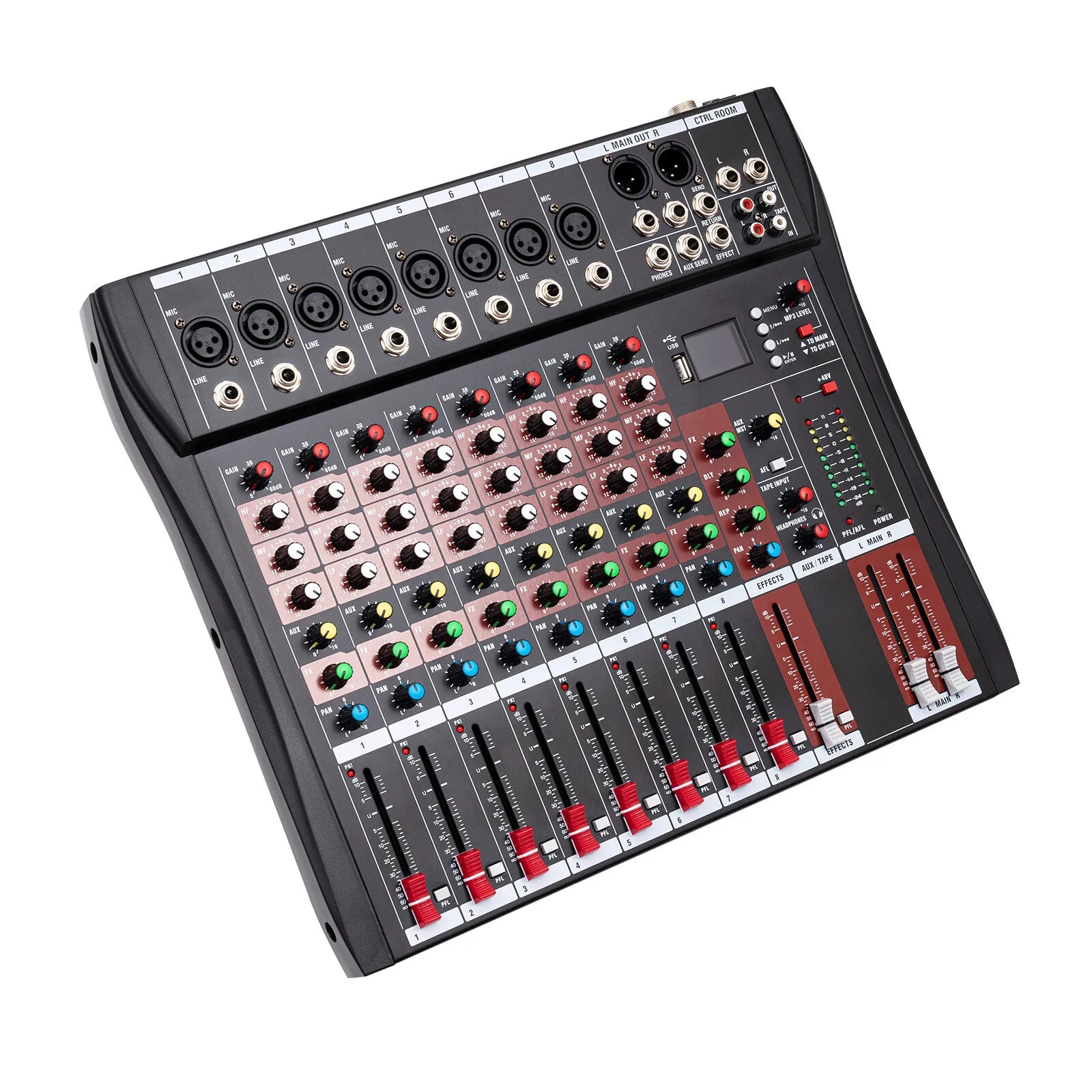 8 Channel bluetooth Live Studio Audio Mixer Sound Mixing Console USB Digtal Mic