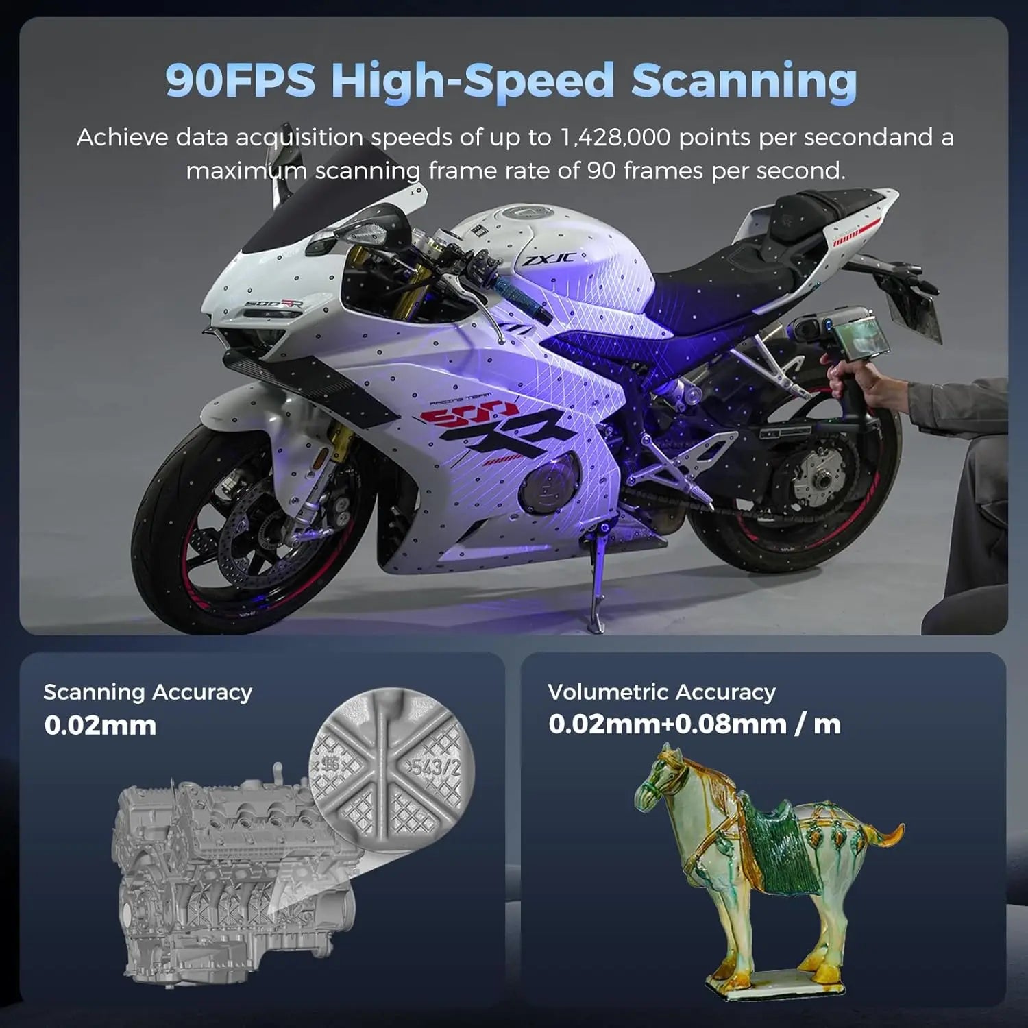 Creality Sermoon S1 With Scan Bridge 3D Scanner Deep Hole Scanning 34+7+ONE Plus Blue Laser Line / NIR Light High Accuracy CR-Sc