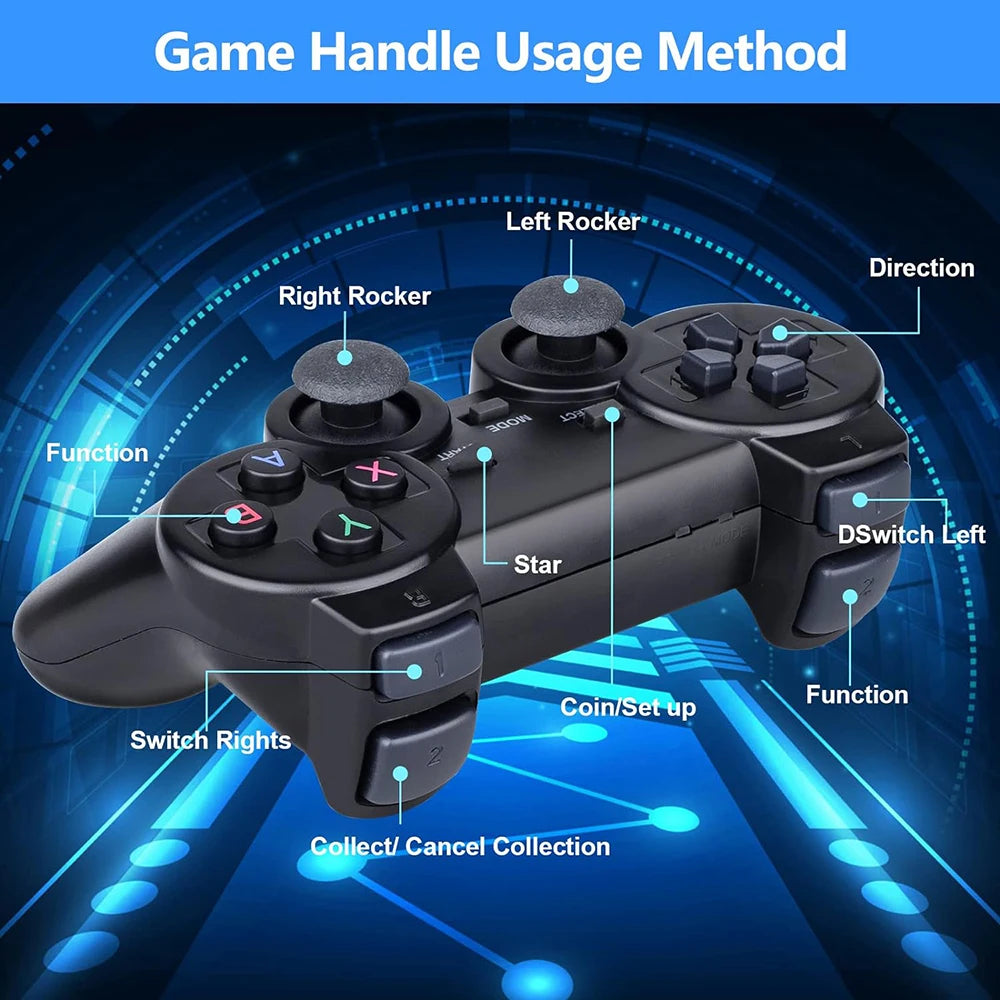 2025 X2 Plus Retro TV Game Console 3D HDMI Output Ultra Low Latency TV Game Stick 2.4G Dual Handles Portable Home Games Console
