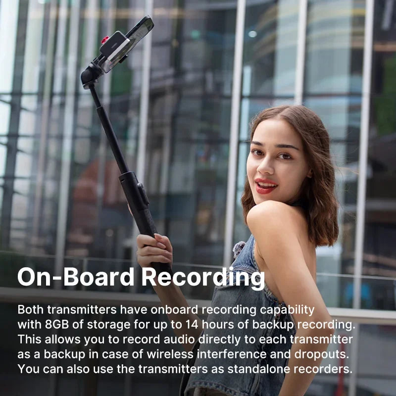 Ulanzi AM18 U-Mic 2.4G Stereo Wireless Microphone 100m Pickup 20+H Dual-Channel Recording for DSLR IOS Android PC Live Interview