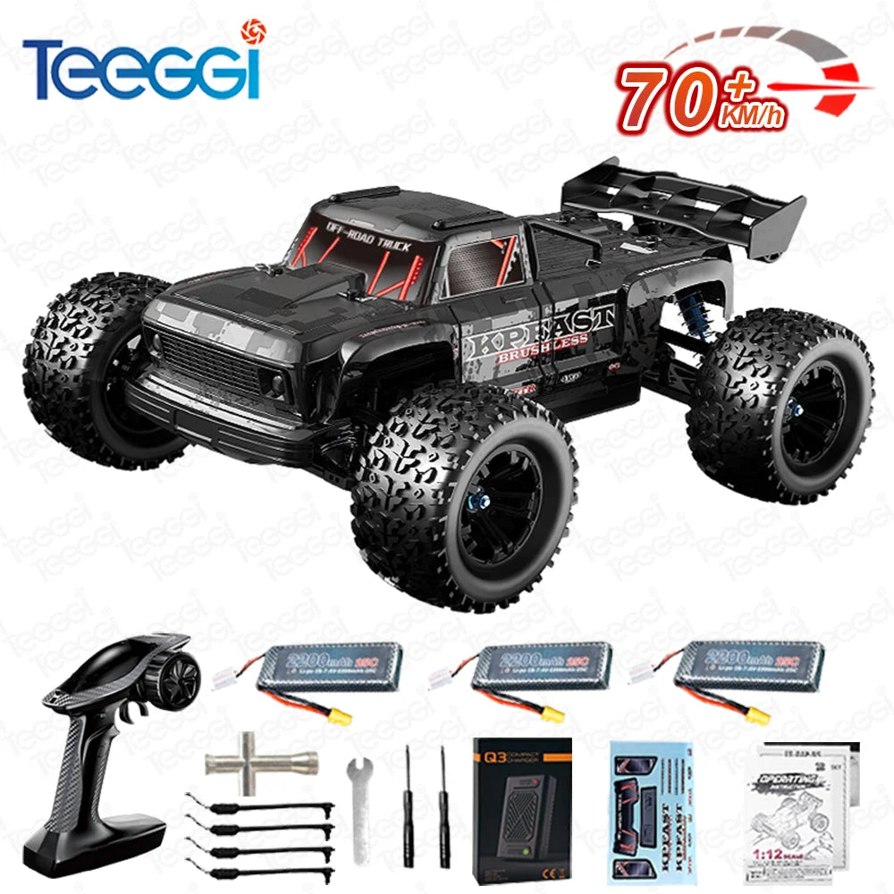 KF16 1:12 High Speed Drift Racing 70KM/H Brushless Motor 4WD 3S 3200mah RC Off Road Car Monster Trucks Toys for For Kids Gifts