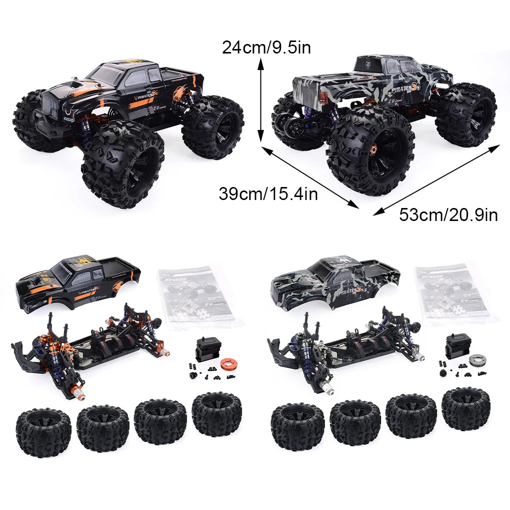 1/8 ZD Racing MT8 RTR 4WD Monster Truck Electric Off-Road Racing High-Speed Remote Control Model Car Children's Toy Gift