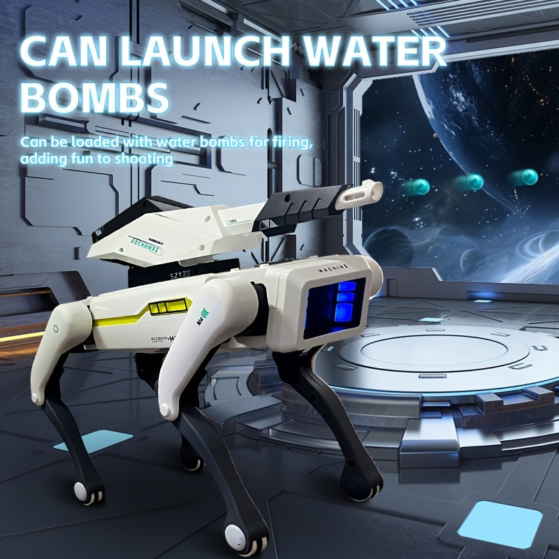 Smart Remote-controlled Toy Dog with A Water Bullet Turret. It Supports AI Voice Control, Connects to Mobile Phones, And Allows Programming & Voice Commands An Ideal Festival Gift., Remote Control Dog, Pet Companion, Interact