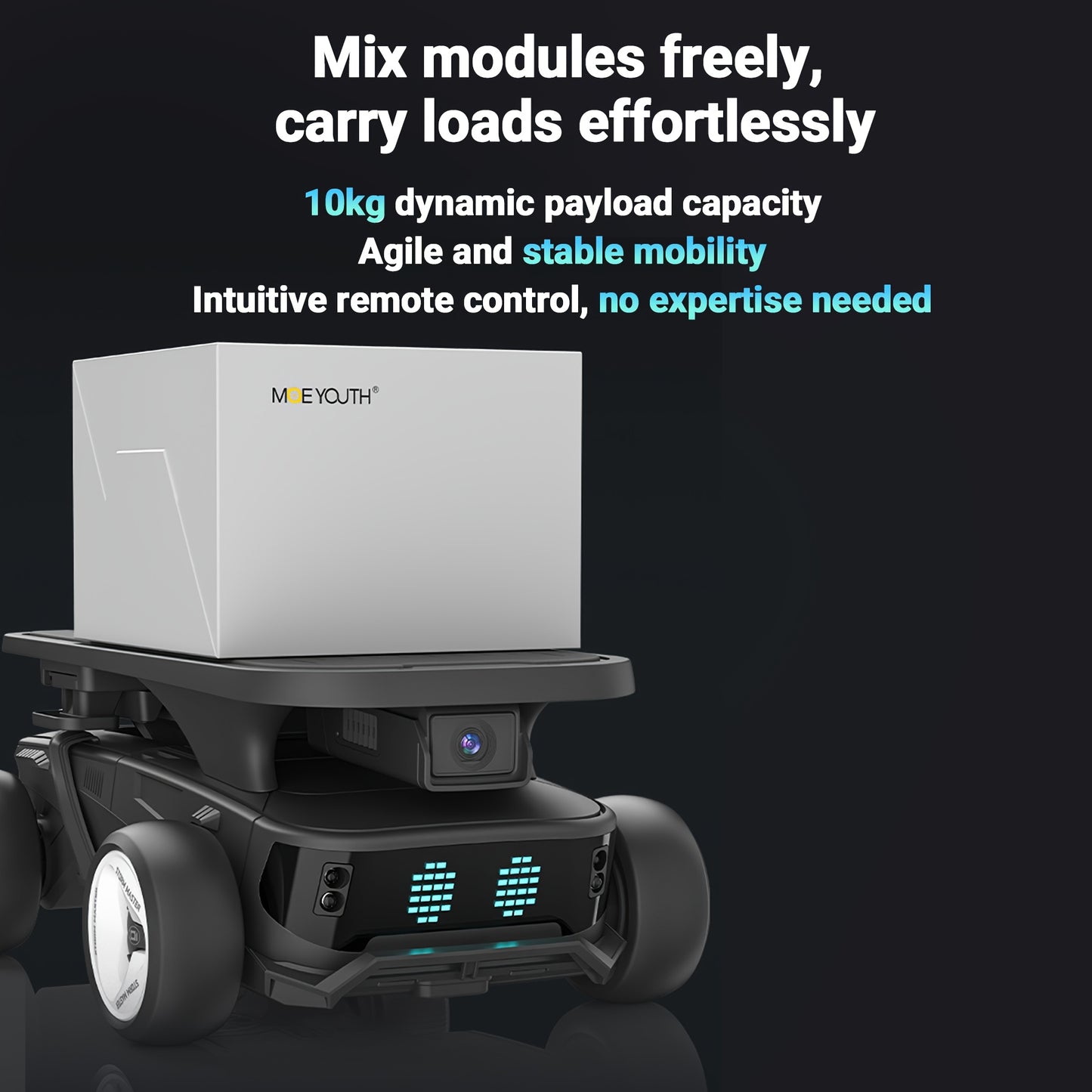 AI Robot with Dual-Mode Gripper/Cargo System, Programmable Arm & FPV Camera - Heavy-Duty 10kg/22lbs Payload, Wireless/Wireless Smart Robot, USB-Rechargeable, for Home, Office, STEM Education, Robotics Programming - Ideal for
