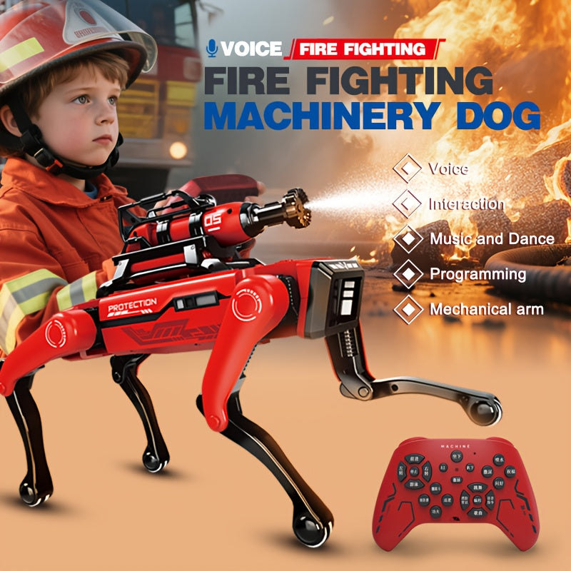 Red intelligent robot dog: voice commands respond in seconds, interactive play is super intimate, and it can keep jumping with music! The mechanical arm is flexible and has a cool spray function. Children have fun, which is s