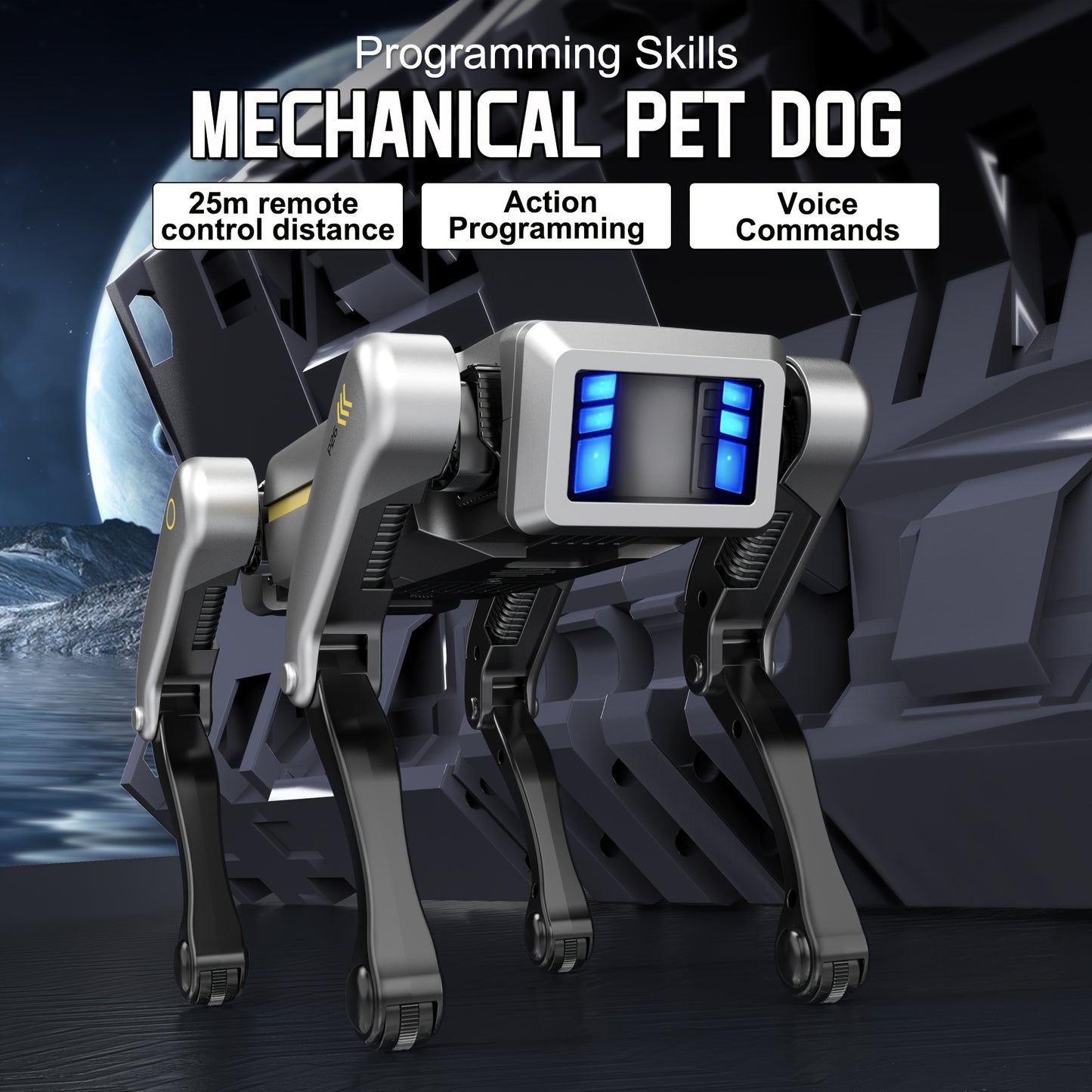 Programmable Wireless Remote Control Robot Dog - 25M Ultra-Long Range, Voice Command & APP Interaction, Multi-Action Modes (Dance/Kungfu/Feeding) For Indoor/Outdoor Play