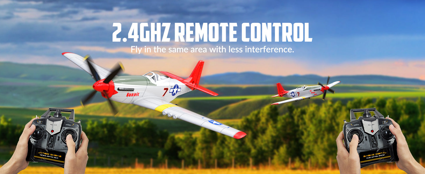 Volantex RC Plane,P-51 Mustang RTF RC Airplane,One-Key Aerobatic, Stable and Safe,Suitable for Outdoor Activity and gifts