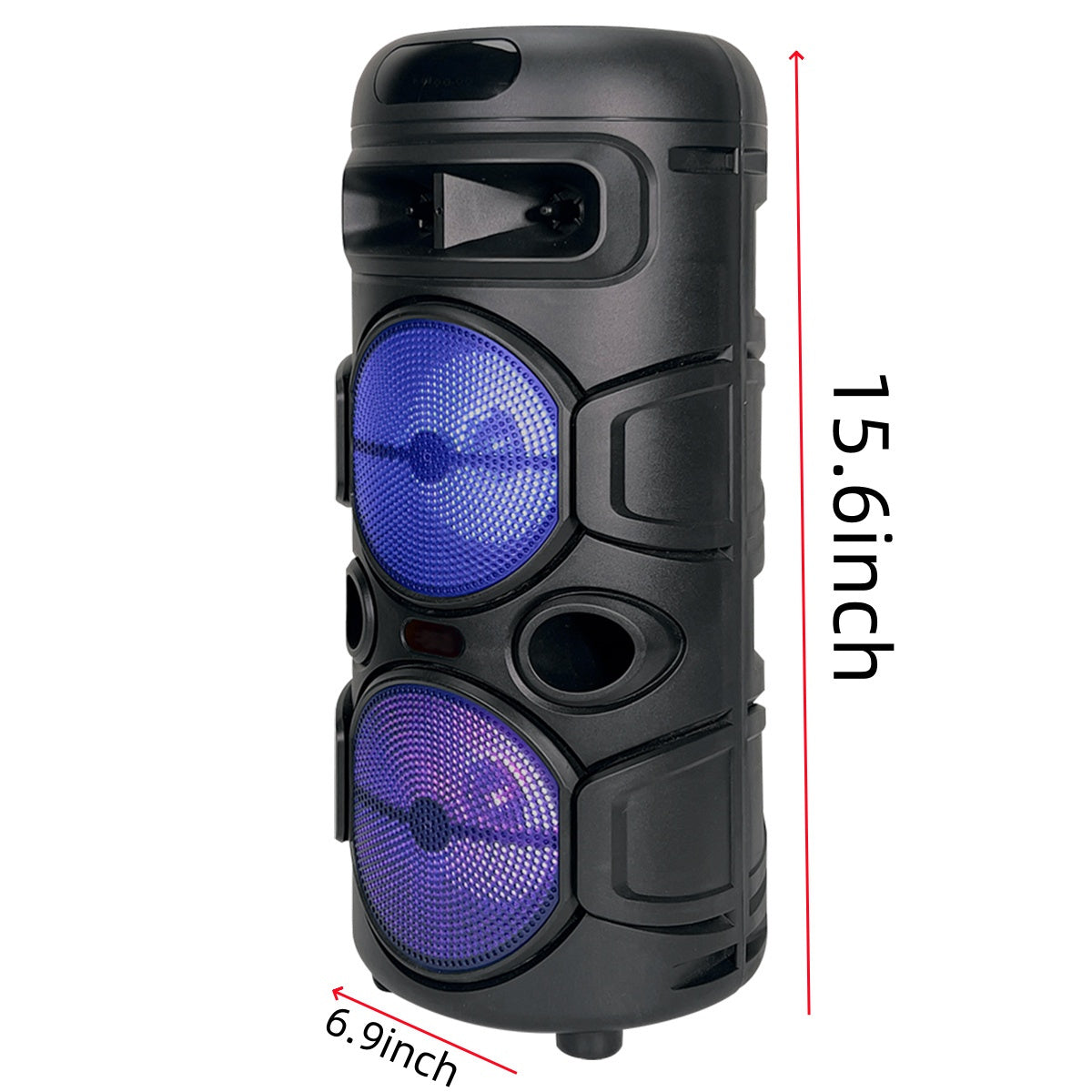 Sound Portable Party Bluetooth Speakers Loud Sound Powerful, DJ Sound Stereo Loud Bass Karaoke Machine with Sound Reactive Party Lights, USB/SD Input and Telescopic Pull Rod, Remote Control